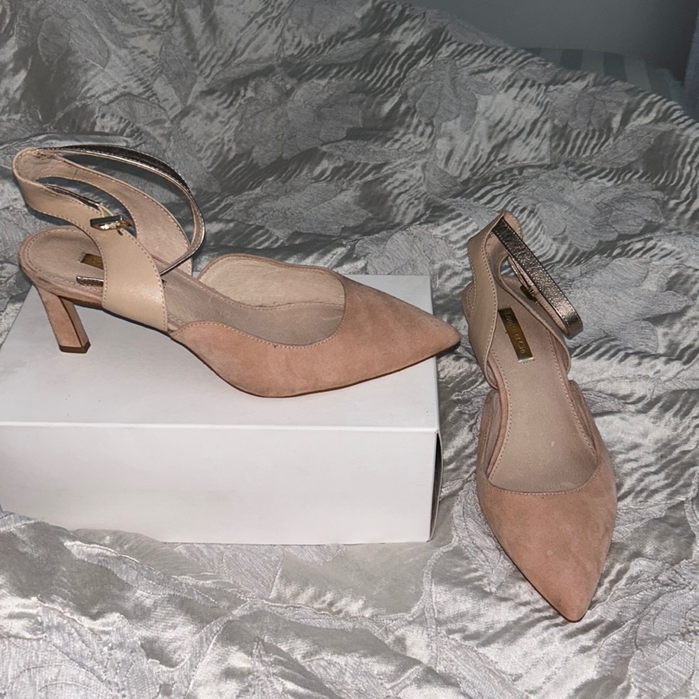 Suede pink women’s heels